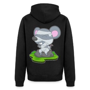 Mouse Halloween Mummy - Unisex Premium Organic Zip Hoodie - black - Back - Nico (187cm)