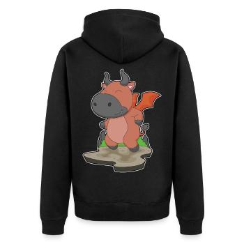 Taurus Halloween Demon - Unisex Premium Organic Zip Hoodie - black - Back - Nico (187cm)