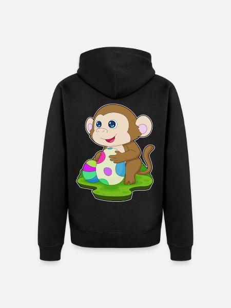 Monkey Easter Easter Eggs - Unisex Premium Organic Zip Hoodie - black