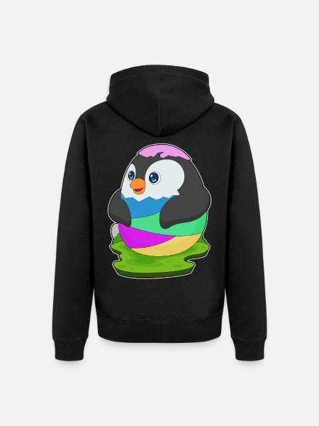 Penguin Easter Easter Egg - Unisex Premium Organic Zip Hoodie - black
