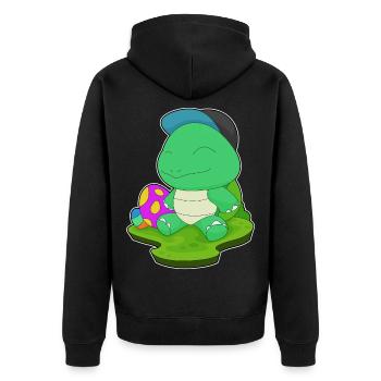 Oeufs de Pâques de Pâques tortue - Veste à capuche bio Premium Unisexe - noir - Dos - Nico (187cm)