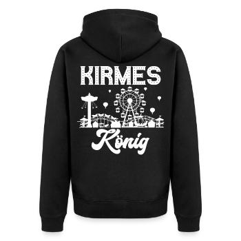 Kirmes König Jahrmarkt Rummel Volksfest - Unisex Premium Bio Zip Hoodie - Schwarz - Hinten - Nico (187cm)