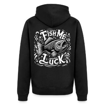 Pêchez-moi un cadeau de pêche porte-bonheur - Veste à capuche bio Premium Unisexe - noir - Dos - Nico (187cm)