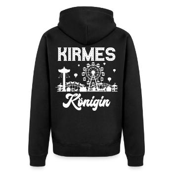 Kirmes Königin Jahrmarkt Rummel Volksfest - Unisex Premium Bio Zip Hoodie - Schwarz - Hinten - Nico (187cm)