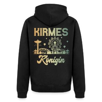 Kirmes Königin Jahrmarkt Rummel Volksfest - Unisex Premium Bio Zip Hoodie - Schwarz - Hinten - Nico (187cm)