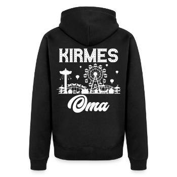 Kirmes Oma Jahrmarkt Rummel Volksfest - Unisex Premium Bio Zip Hoodie - Schwarz - Hinten - Nico (187cm)