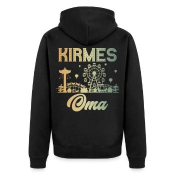 Kirmes Oma Jahrmarkt Rummel Volksfest - Unisex Premium Bio Zip Hoodie - Schwarz - Hinten - Nico (187cm)