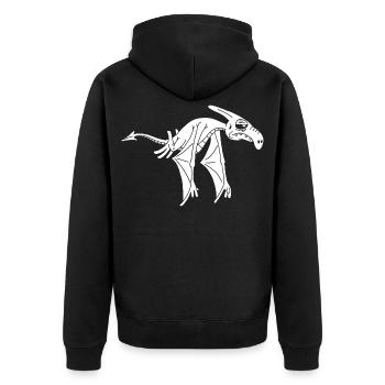 Dinosaure volant blanc - Veste à capuche bio Premium Unisexe - noir - Dos - Nico (187cm)