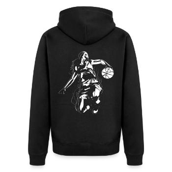 Basketball player - Unisex Premium Organic Zip Hoodie - black - Back - Nico (187cm)