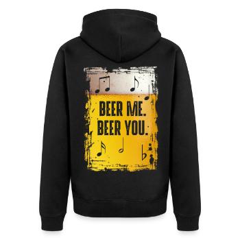 Beer Me Beer You - Unisex Premium Bio Zip Hoodie - Schwarz - Hinten - Nico (187cm)