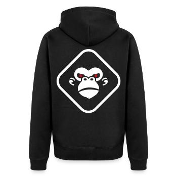 Gorilla logo dark background - Unisex Premium Organic Zip Hoodie - black - Back - Nico (187cm)