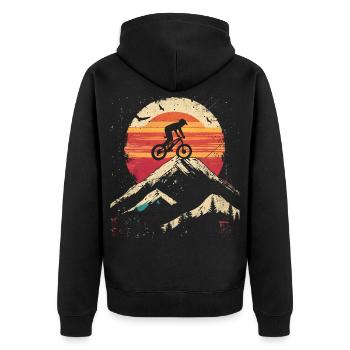 Vélo de montagne Look Vintage - Veste à capuche bio Premium Unisexe - noir - Dos - Nico (187cm)