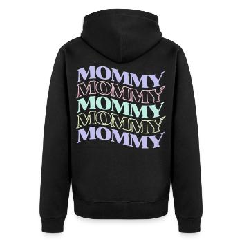 Pastel Mommy Retro Hippie for Mothersday - Unisex Premium Organic Zip Hoodie - black - Back - Nico (187cm)
