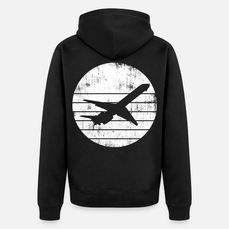Dessin d’avion - Veste à capuche bio Premium Unisexe - noir