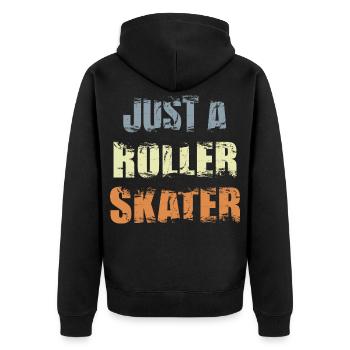 Funny roller skater - Unisex Premium Organic Zip Hoodie - black - Back - Nico (187cm)