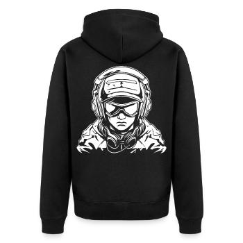 Gamer Drawing - Unisex Premium Organic Zip Hoodie - black - Back - Nico (187cm)