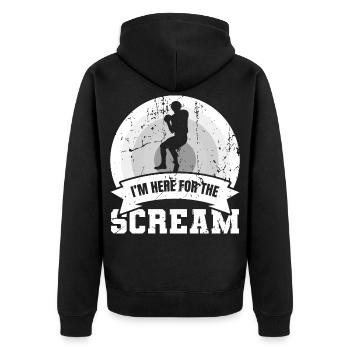 Je suis là pour le cri - Veste à capuche bio Premium Unisexe - noir - Dos - Nico (187cm)