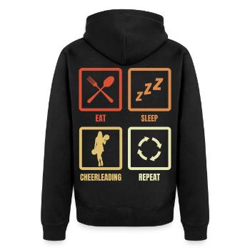 Eating, Sleeping, Cheerleading, Repeating - Unisex Premium Organic Zip Hoodie - black - Back - Nico (187cm)