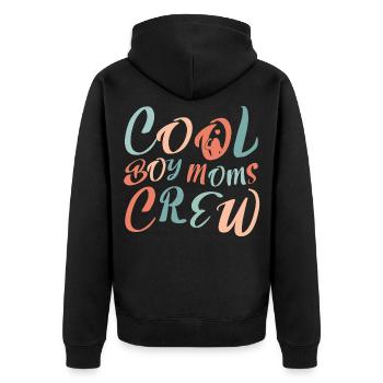 Cool Girl Moms Crew – Mom Life Design - Unisex Premium Organic Zip Hoodie - black - Back - Nico (187cm)