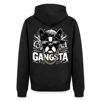 Boston Terrier Gangsta Gangster chien cadeau - Veste à capuche bio Premium Unisexe - noir - Dos - Nico (187cm)