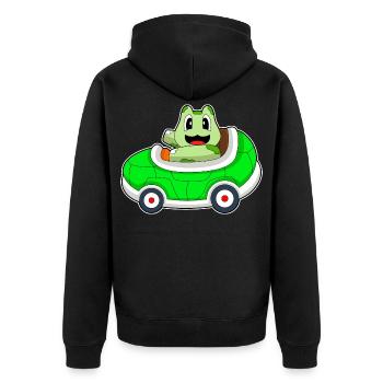 Turtle Car - Unisex Premium Organic Zip Hoodie - black - Back - Nico (187cm)