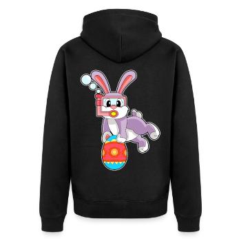 Bunny Easter Diving - Unisex Premium Organic Zip Hoodie - black - Back - Nico (187cm)