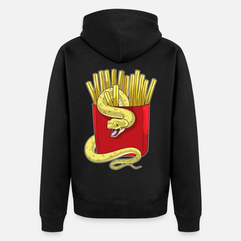Frites serpent - Veste à capuche bio Premium Unisexe - noir