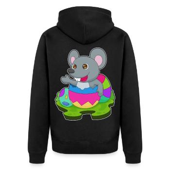 Mouse Easter Easter Eggs - Unisex Premium Organic Zip Hoodie - black - Back - Nico (187cm)