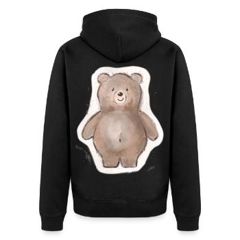 Gros ours - Veste à capuche bio Premium Unisexe - noir - Dos - Nico (187cm)