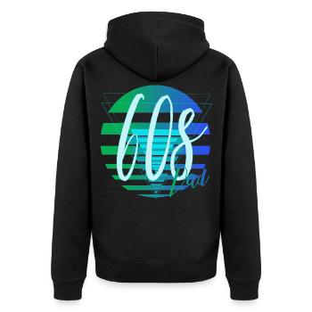60s Dad – Retro Vater Design - Unisex Premium Bio Zip Hoodie - Schwarz - Hinten - Nico (187cm)