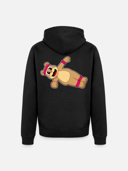 Bear Abdominal Training Bodybuilding - Unisex Premium Organic Zip Hoodie - black