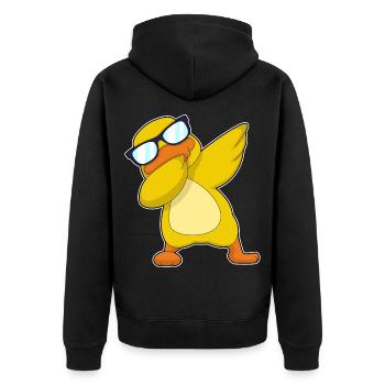 Duck Hip Hop Dance - Unisex Premium Organic Zip Hoodie - black - Back - Nico (187cm)