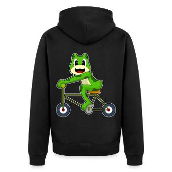 Vélo grenouille - Veste à capuche bio Premium Unisexe - noir - Dos - Nico (187cm)