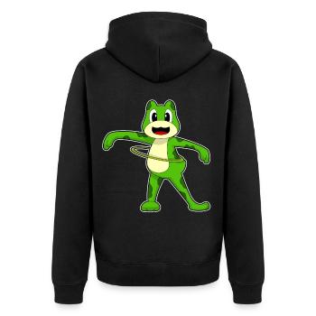 Frog Fitness Hoop Workout Gymnastics - Unisex Premium Organic Zip Hoodie - black - Back - Nico (187cm)