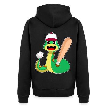 Snake Baseball Baseball Batte Sports - Veste à capuche bio Premium Unisexe - noir - Dos - Nico (187cm)