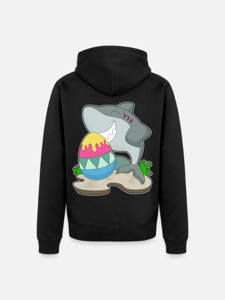 Oeuf de Pâques requin - Veste à capuche bio Premium Unisexe - noir