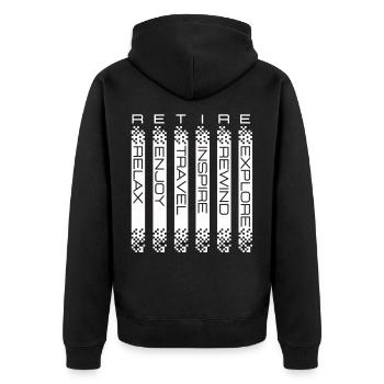 Explication du sens du mot « retraite » - Veste à capuche bio Premium Unisexe - noir - Dos - Nico (187cm)
