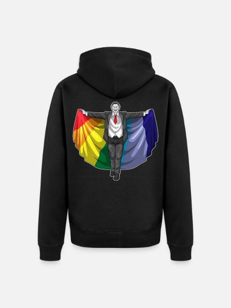 Vampire Halloween Rainbow - Unisex Premium Organic Zip Hoodie - black