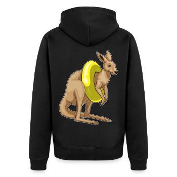 Känguru Schwimmen Schwimmring Sommer - Unisex Premium Bio Zip Hoodie - Schwarz - Hinten - Nico (187cm)