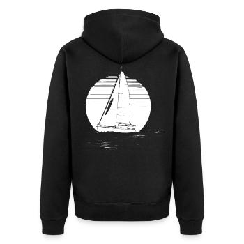 Sailboat Drawing - Unisex Premium Organic Zip Hoodie - black - Back - Nico (187cm)