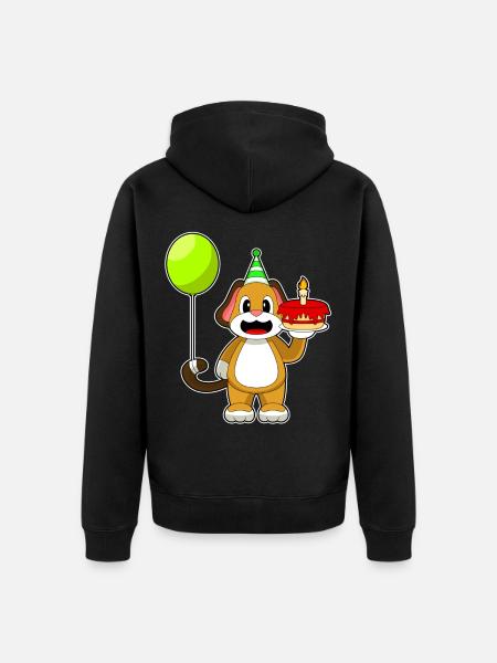 Dog Birthday Cake - Unisex Premium Organic Zip Hoodie - black