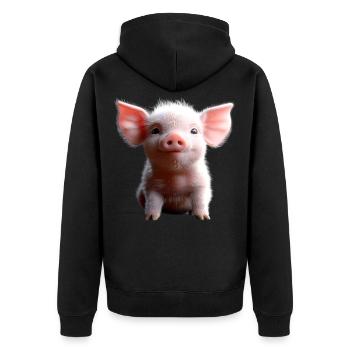 Cochon domestique Cochon Cochon Porcelet Cochon - Veste à capuche bio Premium Unisexe - noir - Dos - Nico (187cm)