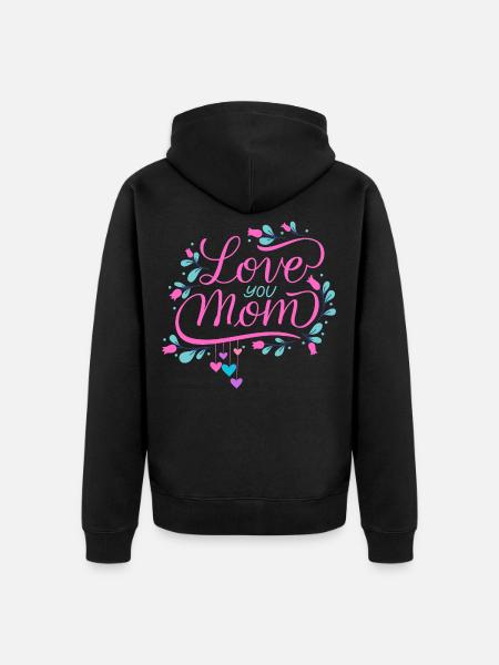 Ti voglio bene mamma - Felpa con cappuccio ecologica premium unisex - nero