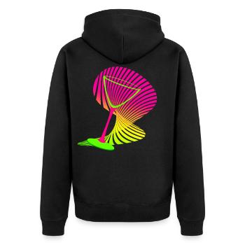 Verre à cocktail forme néon - Veste à capuche bio Premium Unisexe - noir - Dos - Nico (187cm)