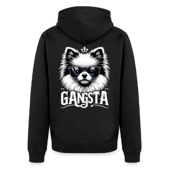 Petit cadeau de chien Spitz Gangsta Gangster - Veste à capuche bio Premium Unisexe - noir - Dos - Nico (187cm)