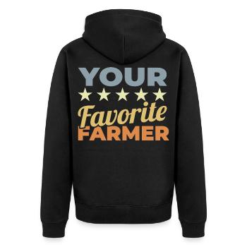 Bester Landwirt - Unisex Premium Bio Zip Hoodie - Schwarz - Hinten - Nico (187cm)