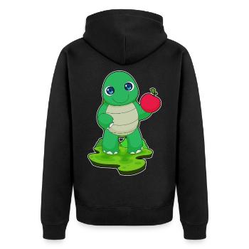 Pomme Tortue - Veste à capuche bio Premium Unisexe - noir - Dos - Nico (187cm)