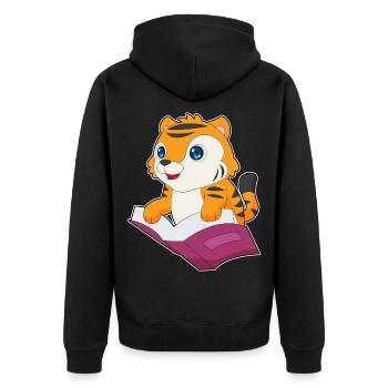 Livre du Tigre - Veste à capuche bio Premium Unisexe - noir - Dos - Nico (187cm)