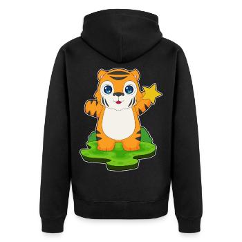 Étoile du Tigre - Veste à capuche bio Premium Unisexe - noir - Dos - Nico (187cm)