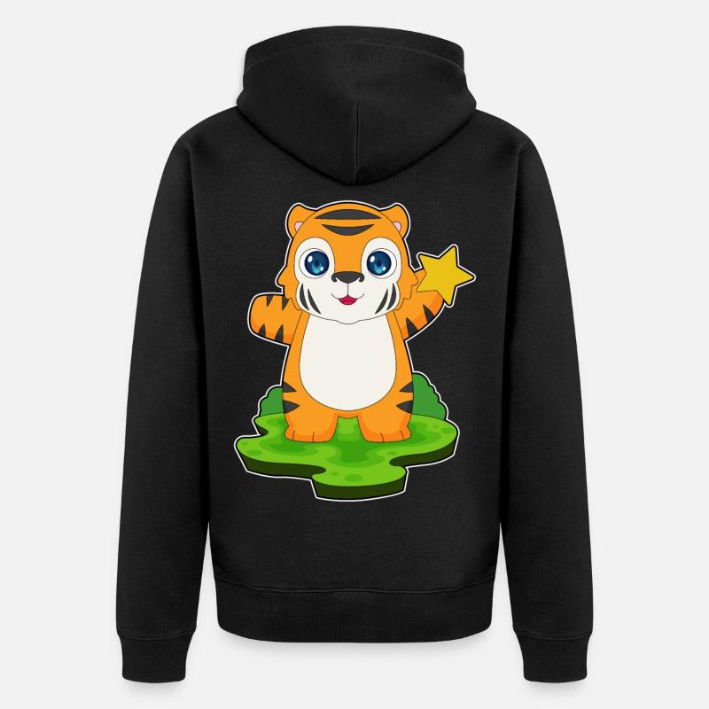 Étoile du Tigre - Veste à capuche bio Premium Unisexe - noir